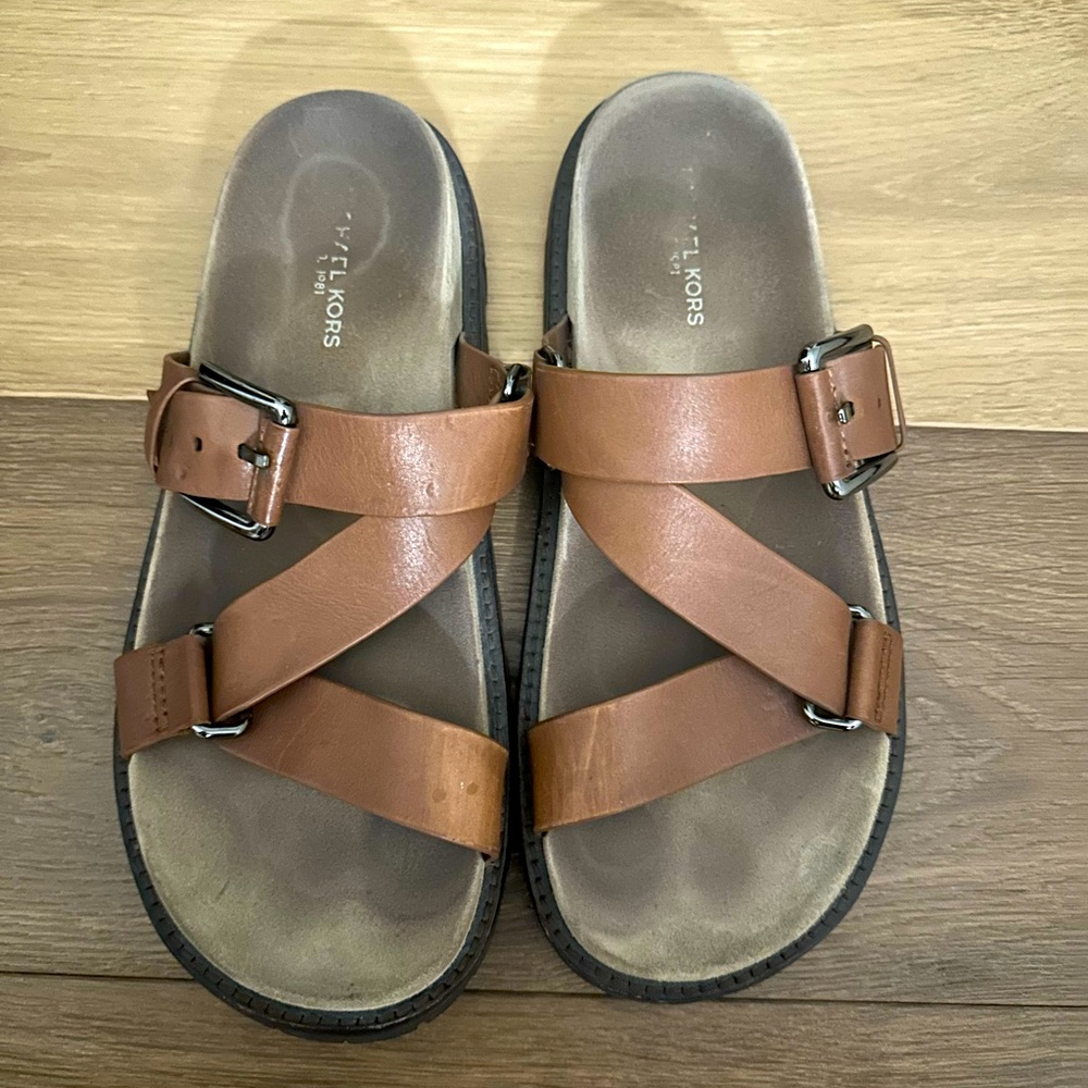 Brown Leather Michael Kors Sandals